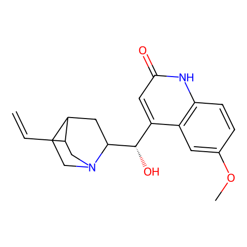 (9S)-9-Hydroxy-6'-methoxycinchonan-2'(1'H)-one structure