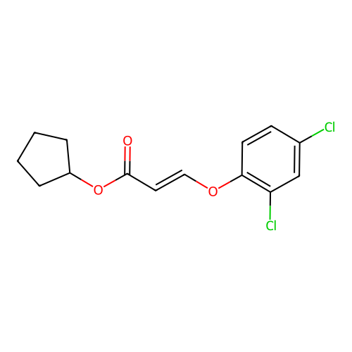 2-Propenoic acid, 3-(2,4-dichlorophenoxy)-, cyclopentyl ester, (E)- structure
