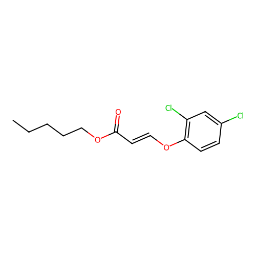 Pentyl (E)-3-(2,4-dichlorophenoxy)-2-propenoate structure
