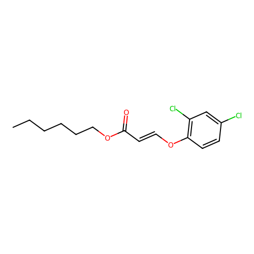 Hexyl (E)-3-(2,4-dichlorophenoxy)-2-propenoate structure