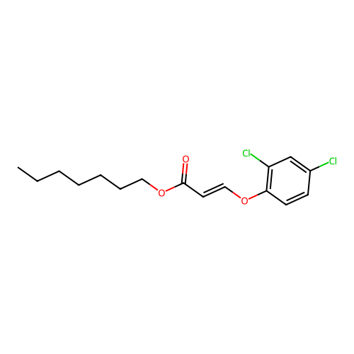 Heptyl (E)-3-(2,4-dichlorophenoxy)-2-propenoate structure