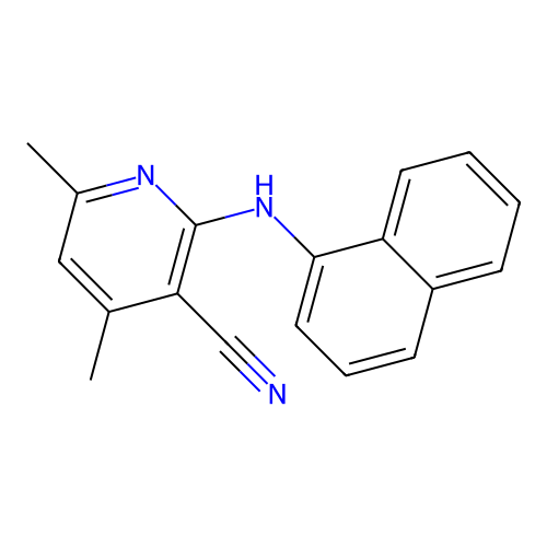 4,6-Dimethyl-2-(1-naphthylamino)nicotinonitrile structure