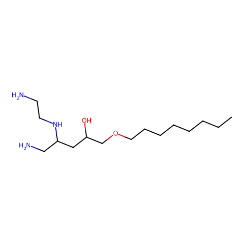 1-Amino-2-[(2-aminoethyl)amino]-1,2,3-trideoxy-5-O-octylpentitol structure