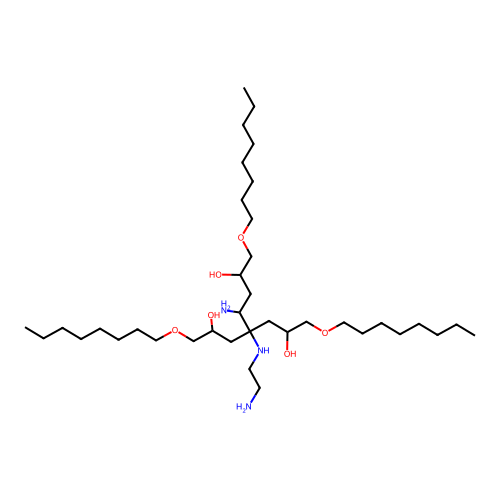 N-(2-Aminoethyl)ethylenediamine, tris(2-hydroxy-3-(octyloxy)propyl) derivative structure