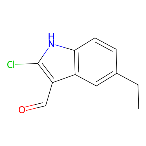 2-chloro-5-ethyl-1H-indole-3-carbaldehyde structure
