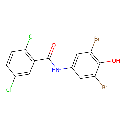 2,5-dichloro-N-(3,5-dibromo-4-hydroxyphenyl)benzamide structure