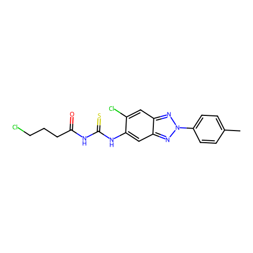 4-chloro-N-{[6-chloro-2-(4-methylphenyl)-2H-benzotriazol-5-yl]carbamothioyl}butanamide structure