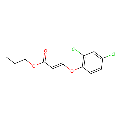 Propyl (E)-3-(2,4-dichlorophenoxy)-2-propenoate structure