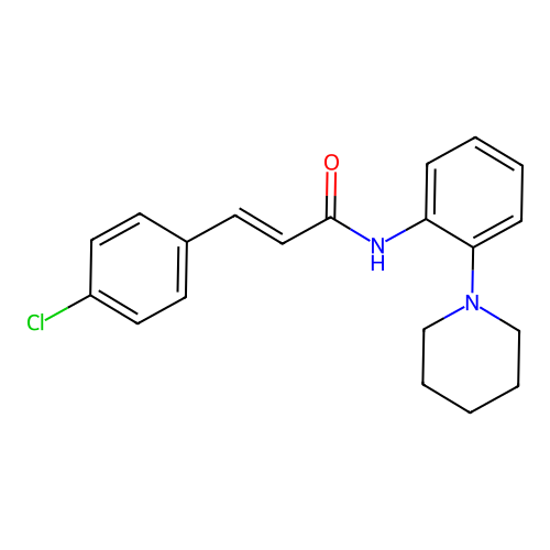 (2E)-3-(4-chlorophenyl)-N-[2-(piperidin-1-yl)phenyl]prop-2-enamide structure