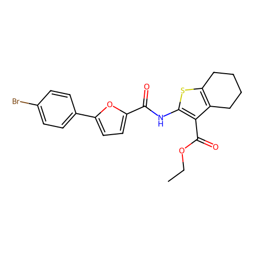 ethyl 2-({[5-(4-bromophenyl)furan-2-yl]carbonyl}amino)-4,5,6,7-tetrahydro-1-benzothiophene-3-carboxylate structure