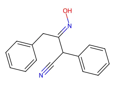 3-Hydroxyimino-2,4-diphenylbutanenitrile structure