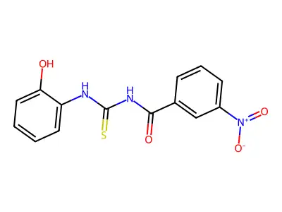 N-[(2-hydroxyphenyl)carbamothioyl]-3-nitrobenzamide structure