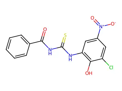 N-[(3-chloro-2-hydroxy-5-nitrophenyl)carbamothioyl]benzamide structure
