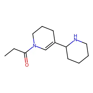 Pyridine, 1,2,3,4-tetrahydro-1-(1-oxopropyl)-5-(2-piperidinyl)- structure