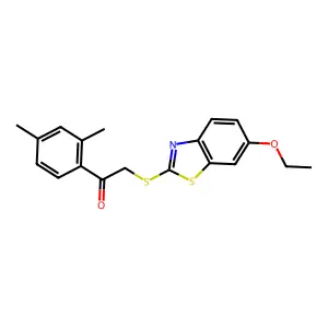 1-(2,4-Dimethylphenyl)-2-[(6-ethoxy-1,3-benzothiazol-2-yl)sulfanyl]ethan-1-one structure