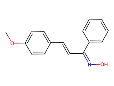 N-[3-(4-methoxyphenyl)-1-phenylprop-2-enylidene]hydroxylamine structure