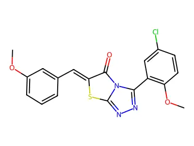 3-(5-Chloro-2-methoxyphenyl)-6-[(3-methoxyphenyl)methylidene][1,3]thiazolo[2,3-c][1,2,4]triazol-5(6H)-one structure