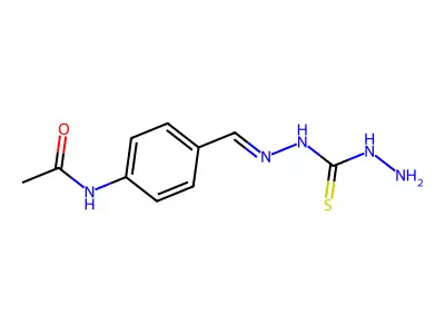 N-[4-[(aminocarbamothioylhydrazinylidene)methyl]phenyl]acetamide structure