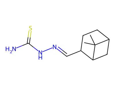 [(6,6-Dimethyl-2-bicyclo[3.1.1]heptanyl)methylideneamino]thiourea structure