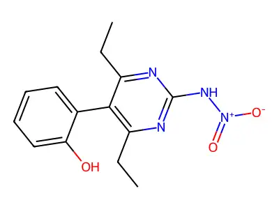 N-[4,6-diethyl-5-(2-hydroxyphenyl)pyrimidin-2-yl]nitramide structure