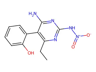 N-[4-amino-6-ethyl-5-(2-hydroxyphenyl)pyrimidin-2-yl]nitramide structure