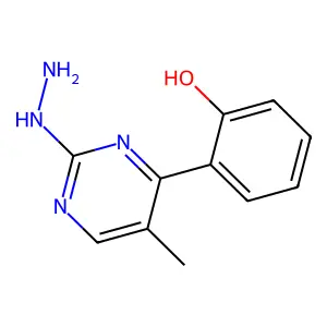 2-(2-Hydrazinyl-5-methylpyrimidin-4-yl)phenol structure