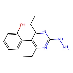 2-(4,6-Diethyl-2-hydrazinylpyrimidin-5-yl)phenol structure