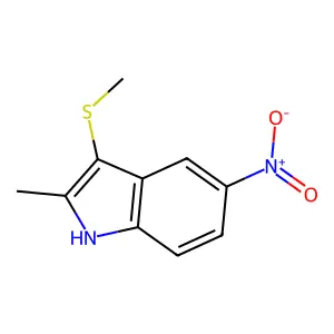 2-Methyl-3-(methylsulfanyl)-5-nitro-1H-indole structure