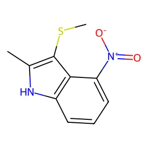 2-Methyl-3-(methylsulfanyl)-4-nitro-1H-indole structure