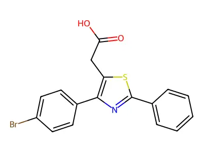 2-(4-(4-Bromophenyl)-2-phenylthiazol-5-yl)acetic acid structure