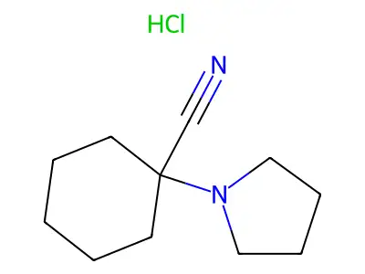 Cyclohexanecarbonitrile, 1-(1-pyrrolidinyl)-, hydrochloride structure