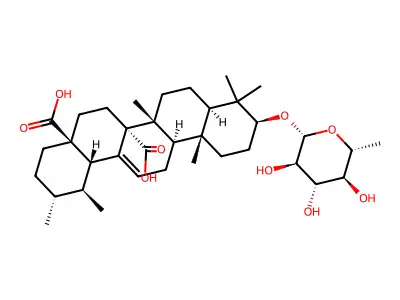 Quinovic acid 3-O-alpha-L-rhamnopyranoside structure