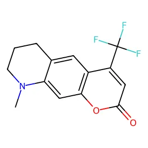 2H-Pyrano(3,2-g)quinolin-2-one, 6,7,8,9-tetrahydro-9-methyl-4-(trifluoromethyl)- structure