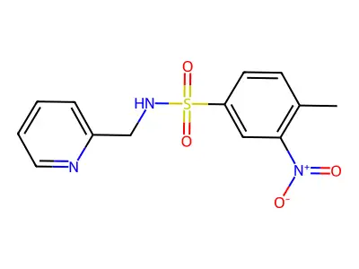 4-methyl-3-nitro-N-(pyridin-2-ylmethyl)benzenesulfonamide structure