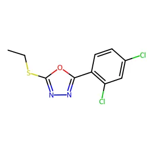 2-(2,4-Dichlorophenyl)-5-ethylsulfanyl-1,3,4-oxadiazole structure