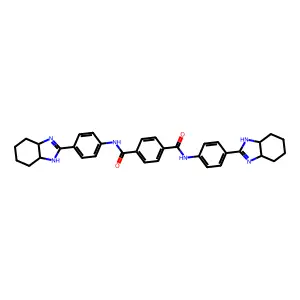 N,N'-Bis-(4-(3a,4,5,6,7,7a-hexahydro-1H-benzoimidazol-2-yl)-phenyl)-terephthalamide structure