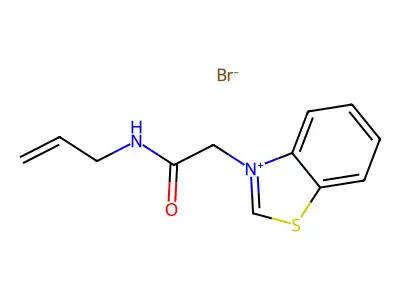 2-(1,3-benzothiazol-3-ium-3-yl)-N-prop-2-enylacetamide;bromide structure