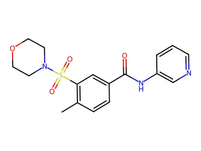 4-methyl-3-(4-morpholinylsulfonyl)-N-3-pyridinylbenzamide structure