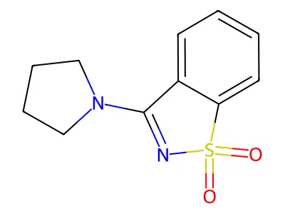 1,2-Benzisothiazole, 3-(1-pyrrolidinyl)-, 1,1-dioxide structure