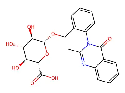 2'-Hydroxymethylmethaqualone glucuronide structure