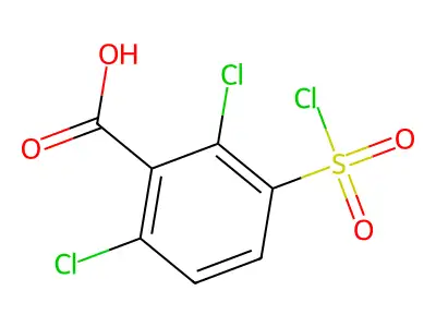 2,6-Dichloro-3-(chlorosulfonyl)benzoic acid structure