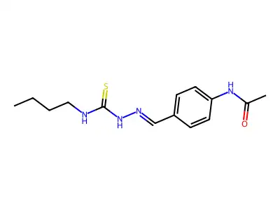 N-[4-[(butylcarbamothioylhydrazinylidene)methyl]phenyl]acetamide structure