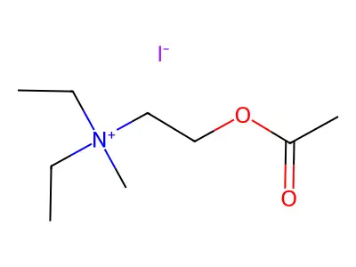 Diethyl(2-hydroxyethyl)methylammonium iodide acetate structure