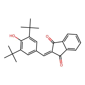 2-[(3,5-Ditert-butyl-4-hydroxyphenyl)methylidene]indene-1,3-dione structure