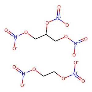 Nitroglycerin mixed with ethylene glycol, dinitrate (1:1) structure