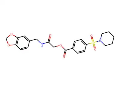 2-{[(2H-1,3-Benzodioxol-5-yl)methyl]amino}-2-oxoethyl 4-(piperidine-1-sulfonyl)benzoate structure