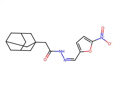 2-(1-adamantyl)-N'-[(5-nitro-2-furyl)methylene]acetohydrazide structure