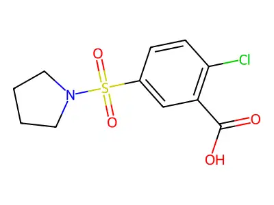 2-Chloro-5-(pyrrolidine-1-sulfonyl)benzoic acid structure