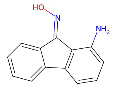 N-(1-aminofluoren-9-ylidene)hydroxylamine structure