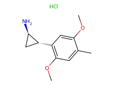 Cyclopropanamine, 2-(2,5-dimethoxy-4-methylphenyl)-, hydrochloride, trans- structure